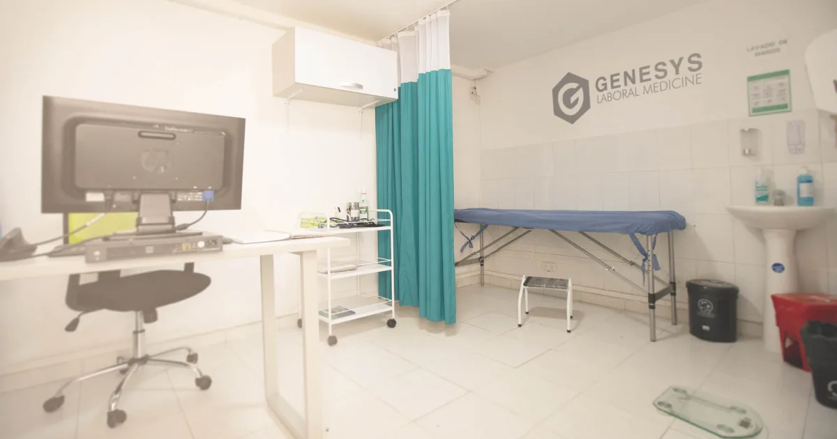 Consultorio de Genesys Laboral Medicine en Bogotá, donde se realiza el reconocimiento médico para manipuladores de alimentos
