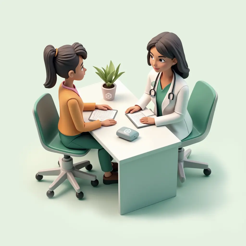 Profesional de la salud con paciente